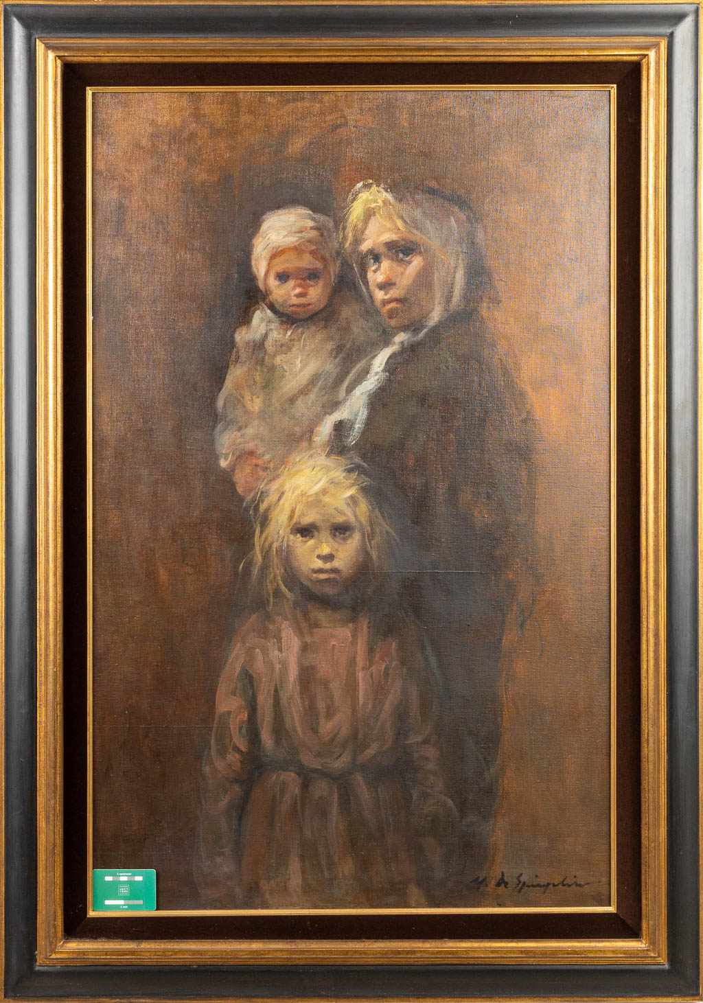 Marthe DE SPIEGELEIR (1897-1991) 'Seule' een schilderij, olie op doek. 1972. (70 x 110 cm)