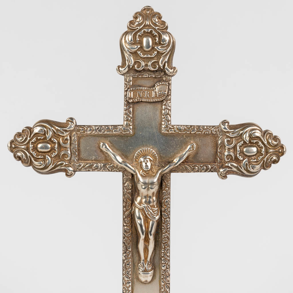 A crucifix made of silver, France, 19th century. 