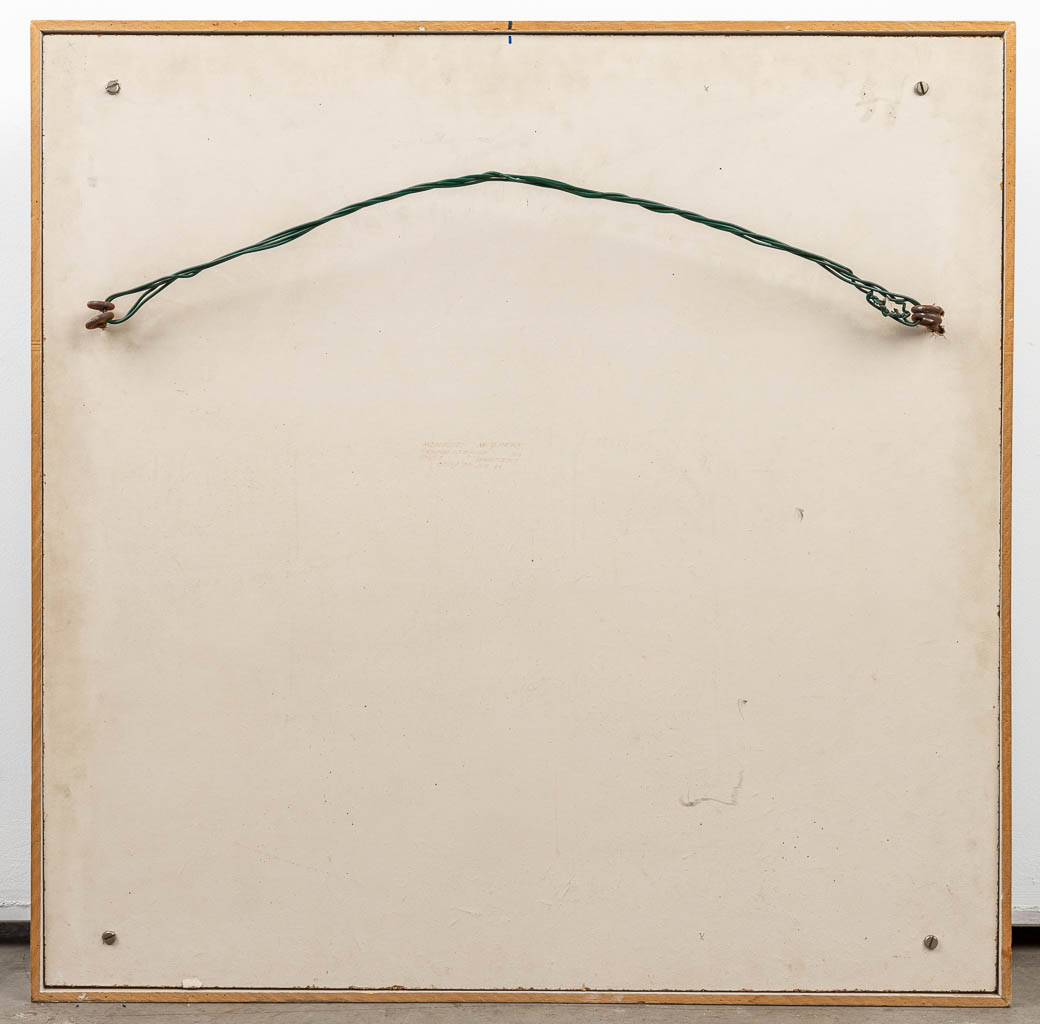 Monique MUYLAERT (1946) Een geglazuurde keramische plaquette gemonteerd in een kader (H:39cm)