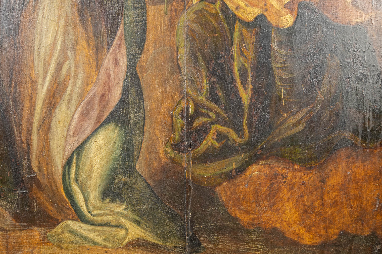 Geen handtekening gevonden, 'De Annunciatie door Gabriël', olie op paneel, Antwerpse school 17de eeuw. (48,5 x 68,5 c