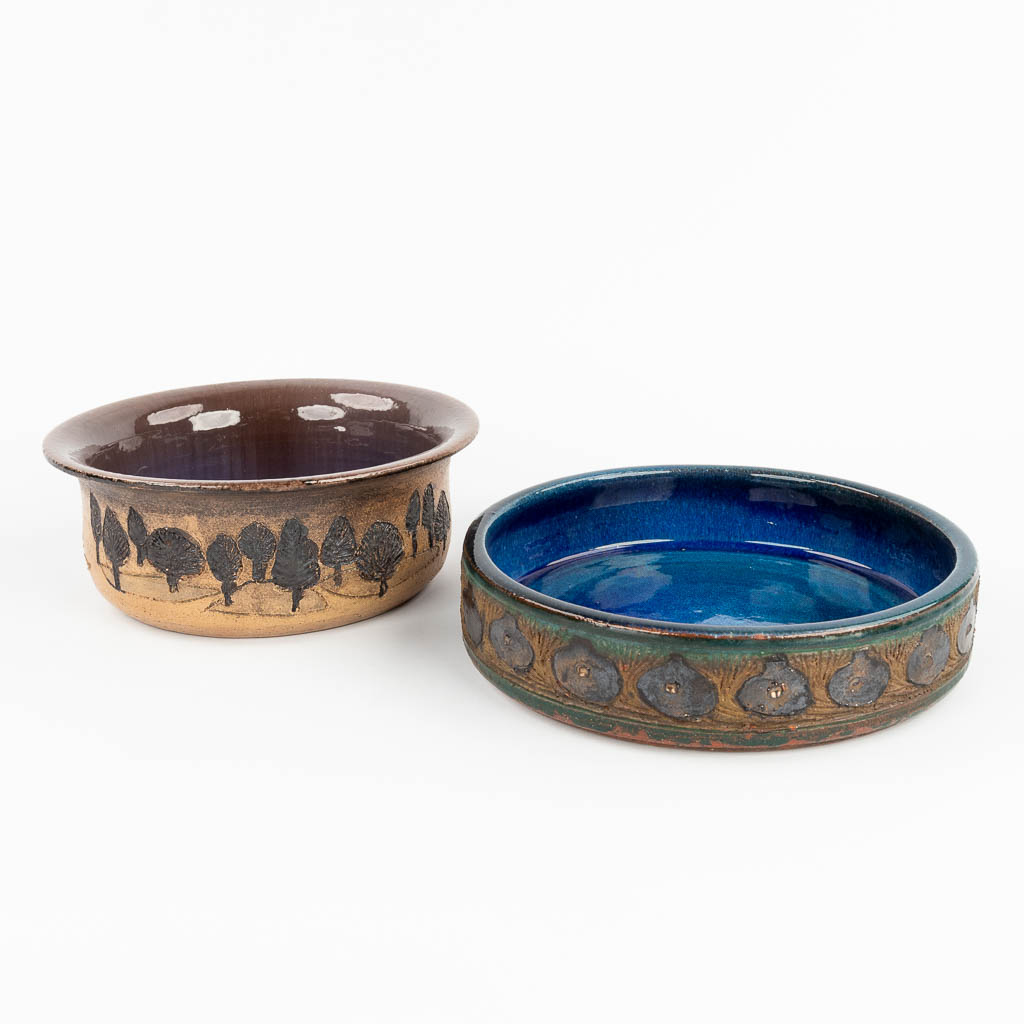 Elisabeth VANDEWEGHE (XX-XXI) 'Two Bowls' made of glazed ceramics for Perignem.  (H:6 x D:24,5 cm)