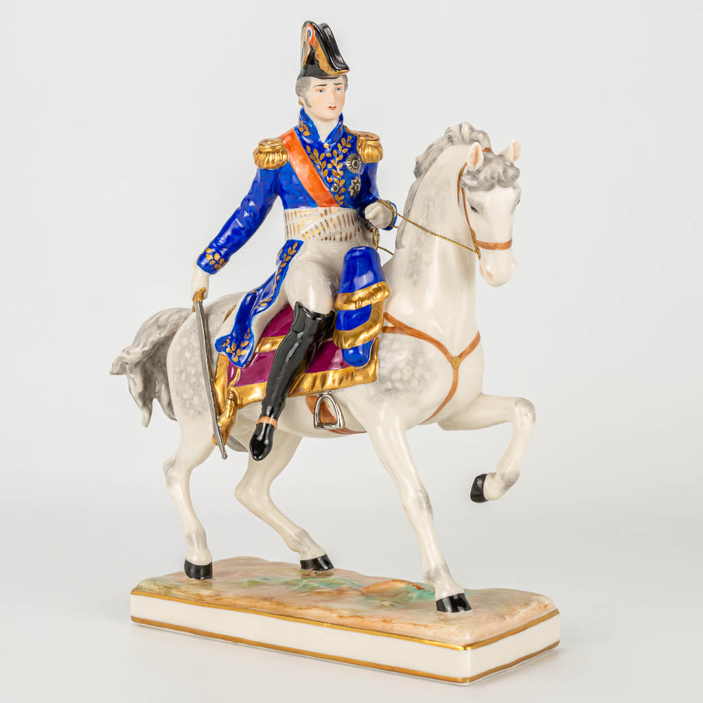 A statue of Franz Marschall on a horse, ready for battle.