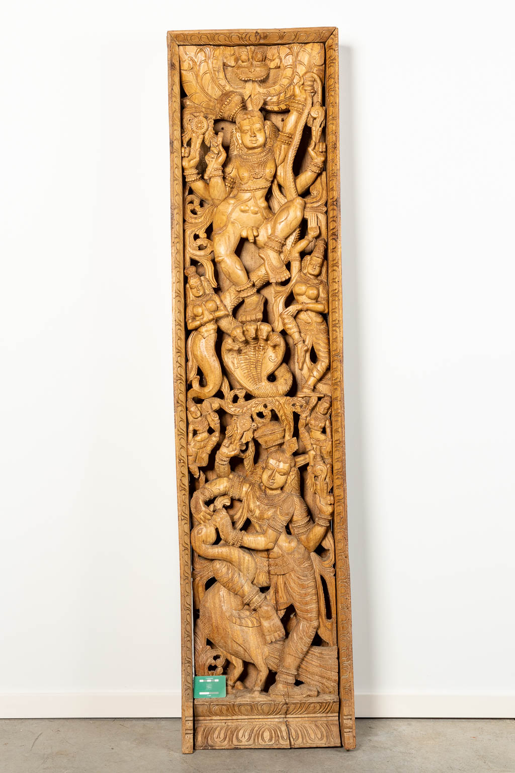 A large Balinese wood sculpture. 