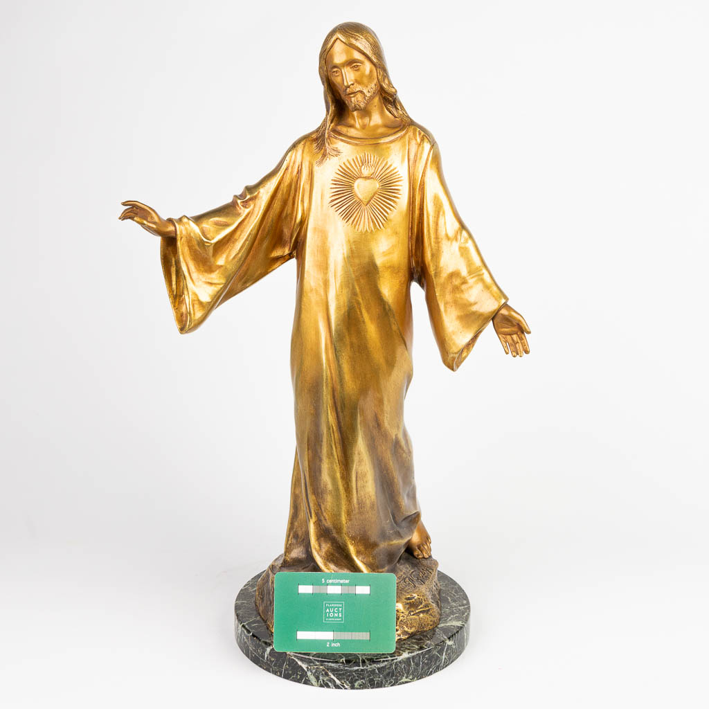 Paul GASQ (1860-1944) een beeld van Christus gemaakt uit brons. Met gieterijstempel 