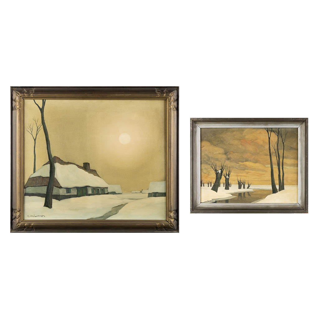 Karel VAN LERBERGHE (1889-1953) 'Twee schilderijen'. (W:64 x H:54 cm)