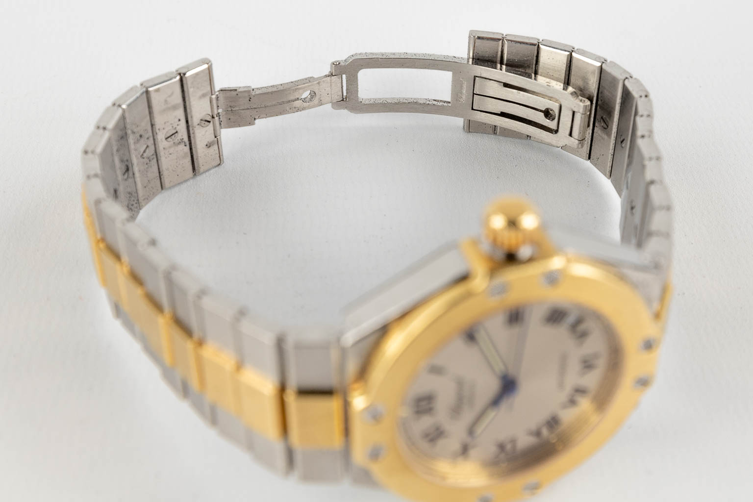 Chopard Saint Moritz, a men's wristwatch, 18kt yellow gold and steel. Box and papers. Reference 8300. (W:3,7 cm)