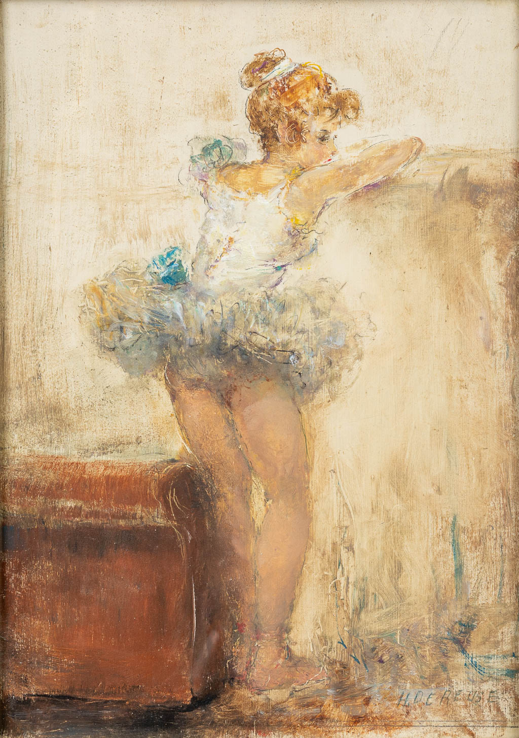 Hélène DE REUSE (1892-1979) 'Ballerina' a painting, oil on canvas. (25 x 33 cm)