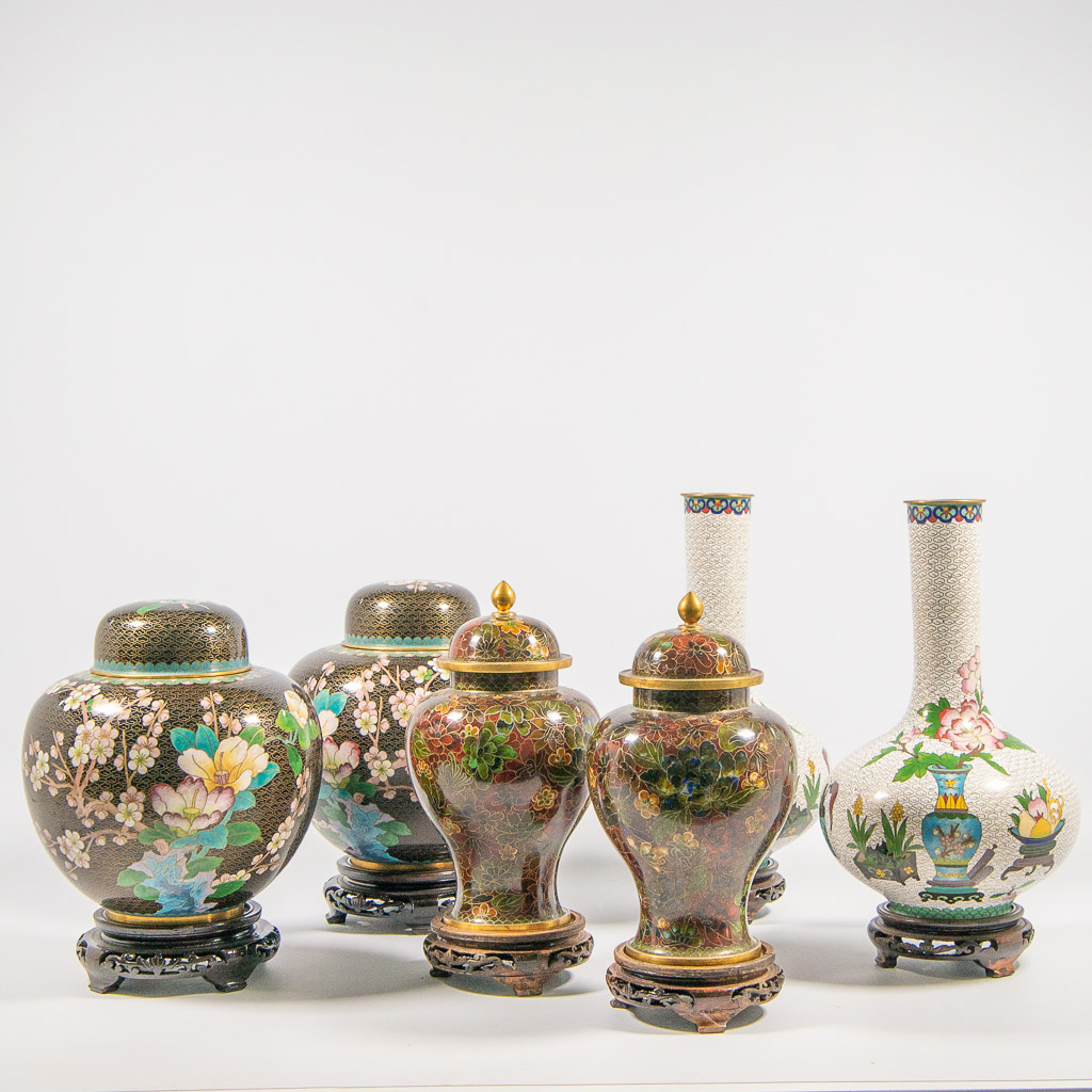  Collection of Cloisonné vases