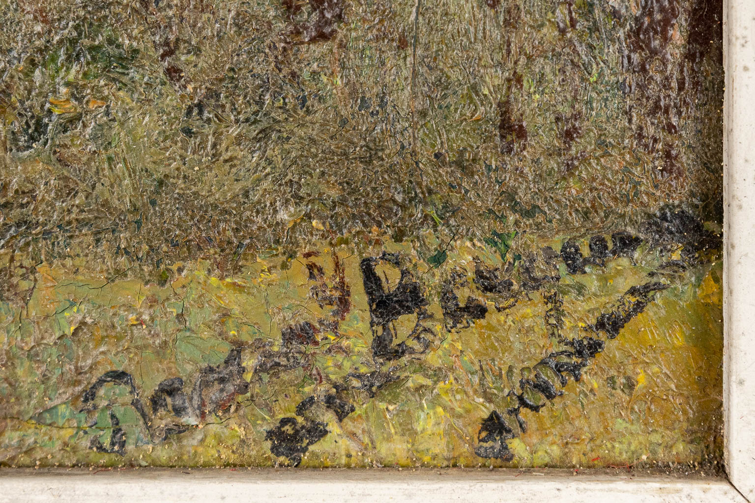 R. BERQUIN (XIX-XX) 'Vue sur le village', een schilderij, olie op doek. 1926. (47 x 37 cm)