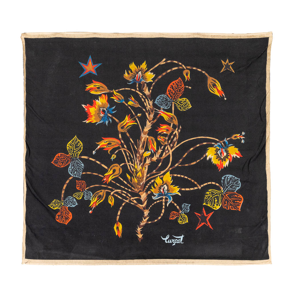 Jean LURÇAT (1892-1966) 'Tapestry of Flowers', een wandtapijt (W:123 x H:114 cm)