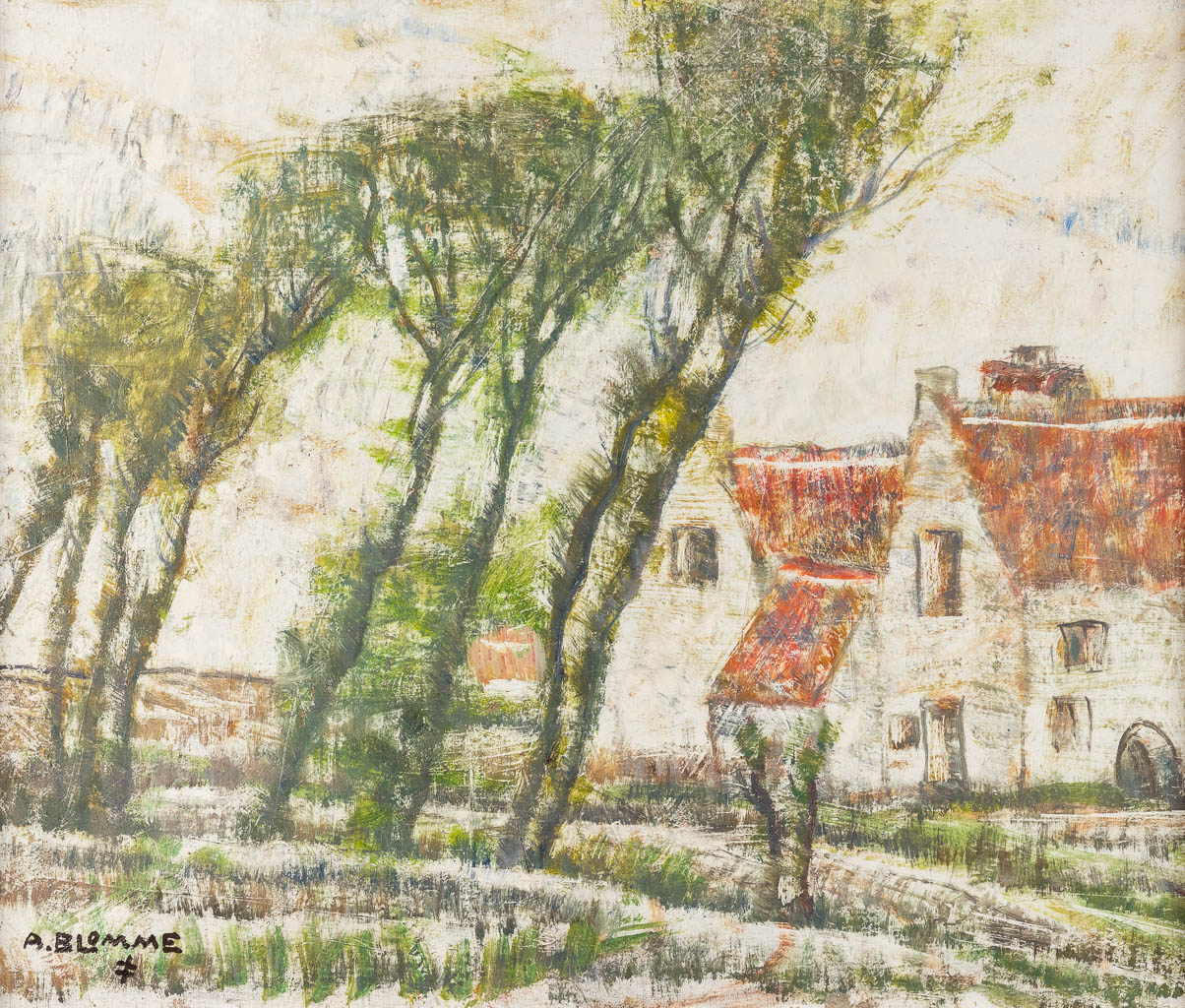 Alfons BLOMME (1889-1979) 'Landschap met boerderij' olie op doek. (W:58 x H:49 cm)
