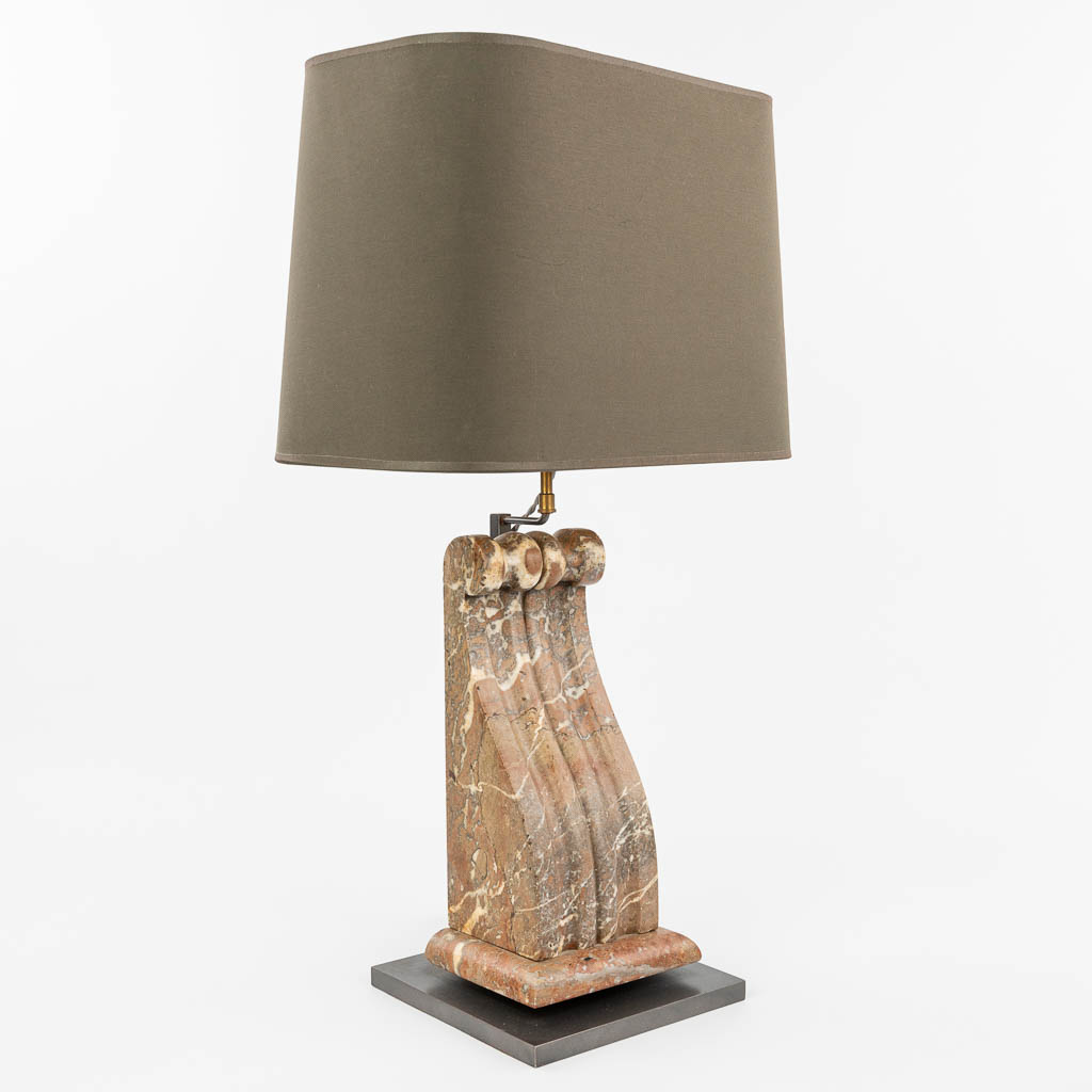 A table lamp with a base made of marble in the shape of a console. (H:45cm)