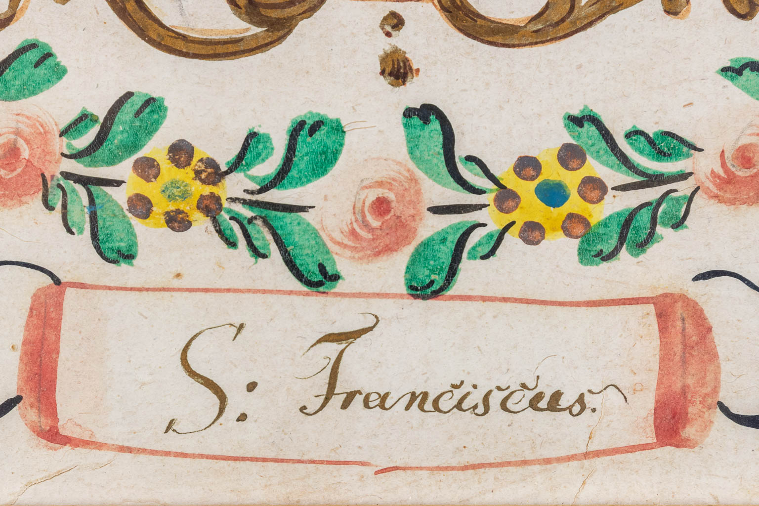 A set of 5 antique 'Santjes', paper, 17th/18th C. (W:18 x H:22 cm)