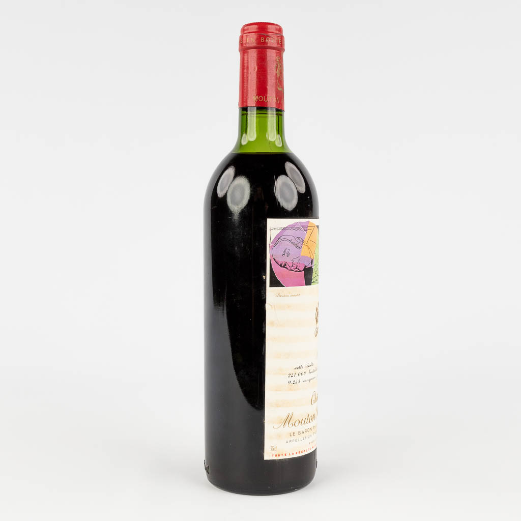 Château Mouton Rothschild, Special edition by Andy Warhol, 1975. (H: 30 cm)