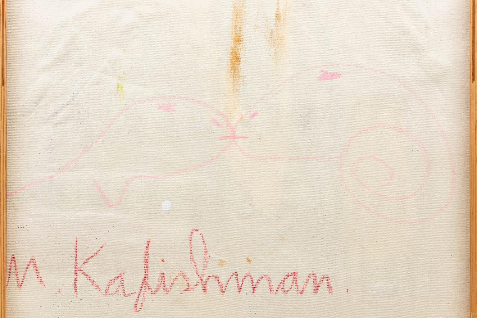 Menashe KADISHMAN (1932-2015) 'Schaap' een abstract schilderij, een schilderij olie op doek. (60 x 80 cm)