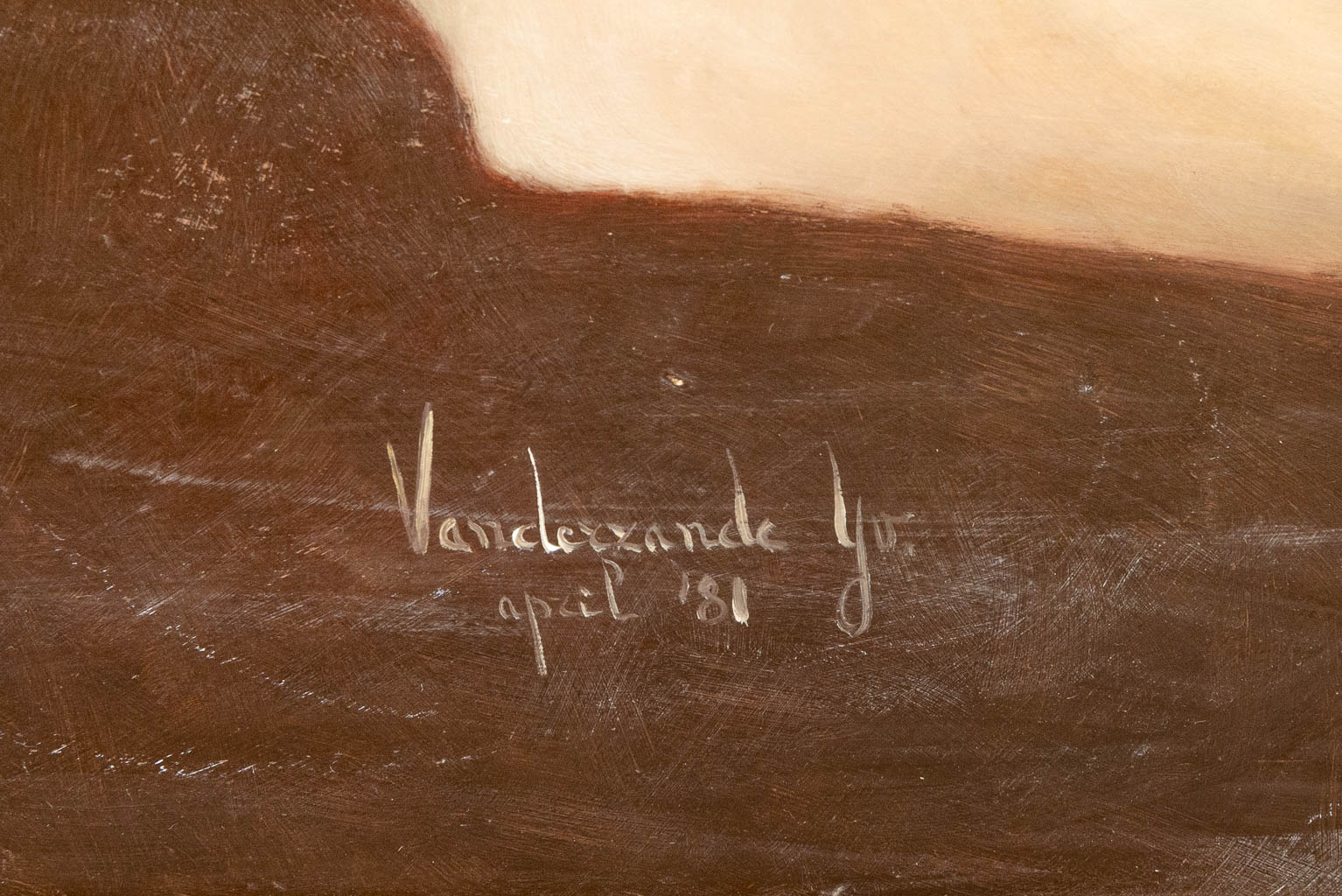 Yvo VANDERZANDE (XX) 'The Caroussel' a painting, oil on panel. 1981. (144 x 96 cm)