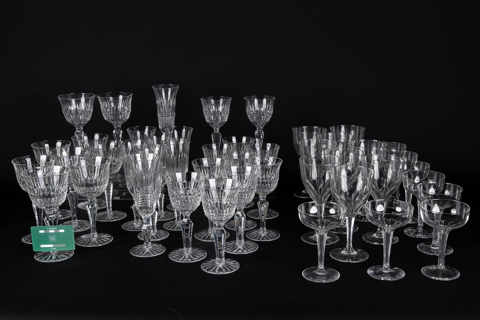 Val Saint Lambert and others, a large glass service. (H:20,1 cm)
