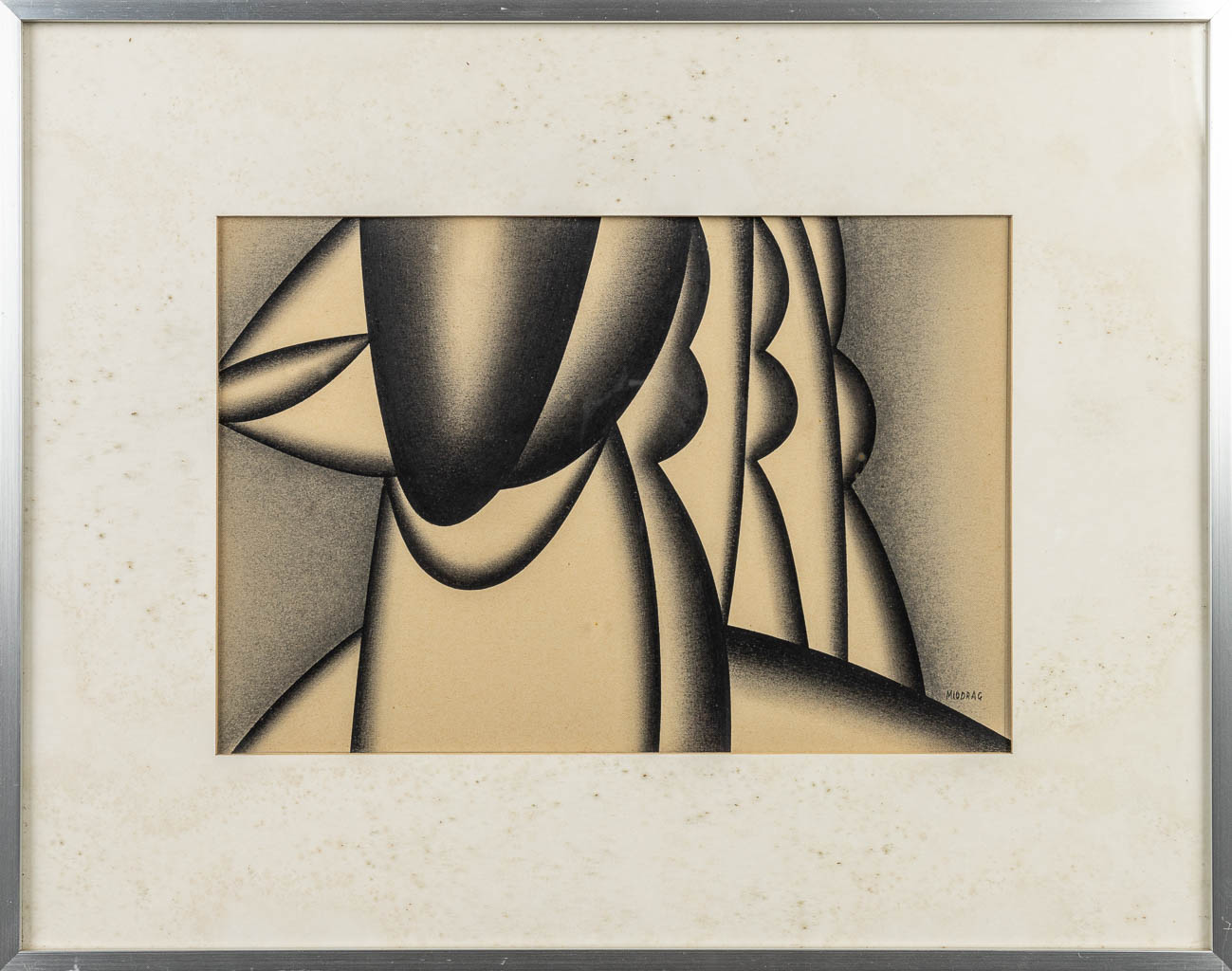 Dordevic MIODRAG (1936) 'Compositie' een tekening, potlood op papier. (31 x 22 cm)