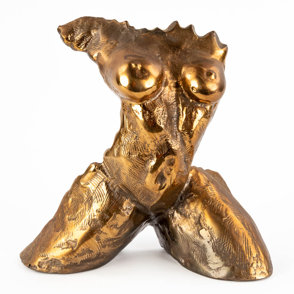 Yves LOHE (1947) 'Torso' patinated bronze. (D:15 x W:33 x H:32 cm)
