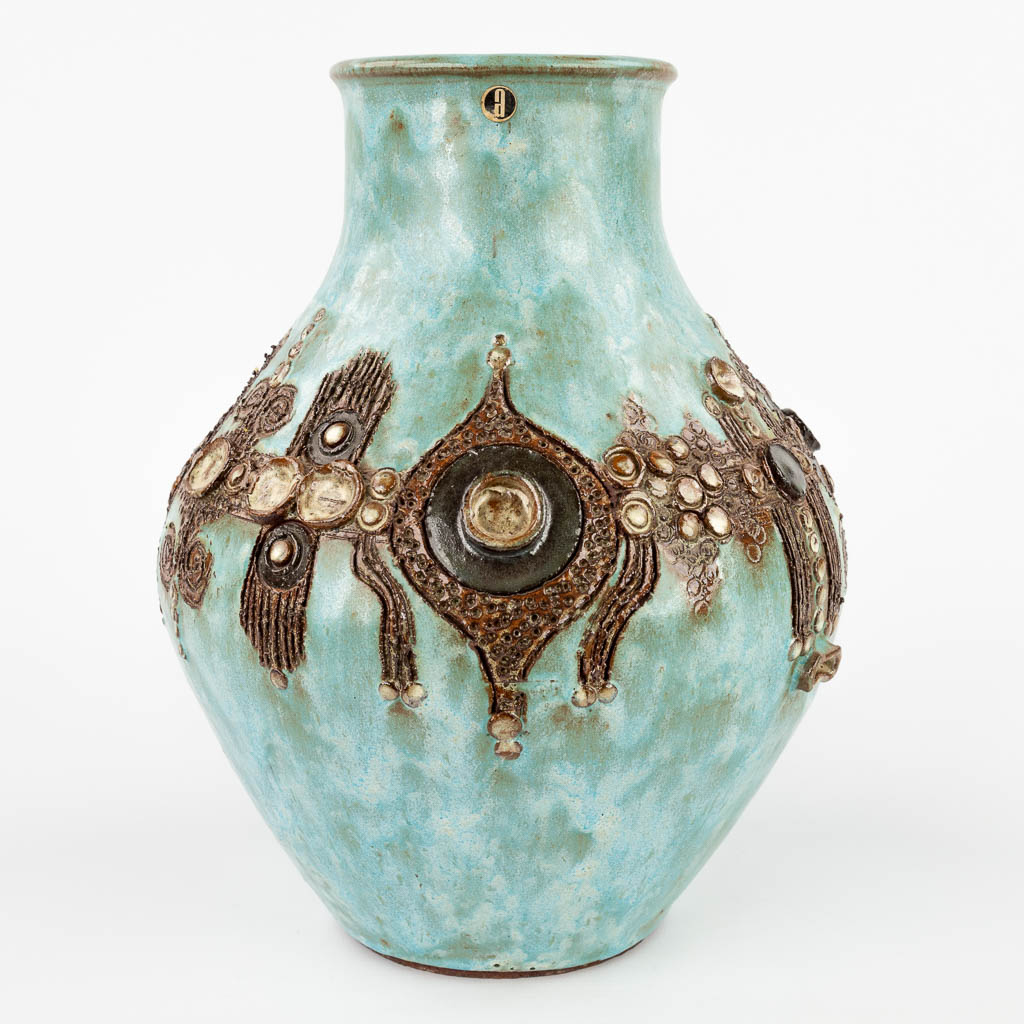 Rogier VANDEWEGHE (1923-2020) 'Turquoise Vaas' voor Amphora. (H: 28 x D: 22 cm) | Auctions