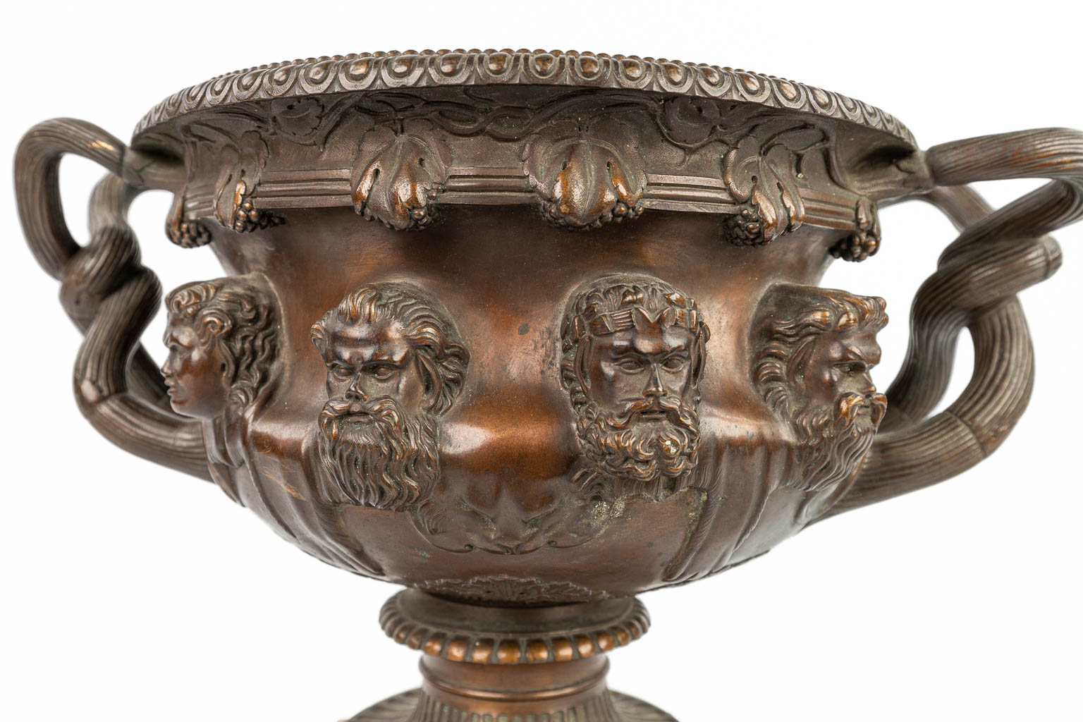A table centerpiece made of patinated bronze mounted on marble. Marked Thibaut Frères, Fondeur Paris. (H:27cm)