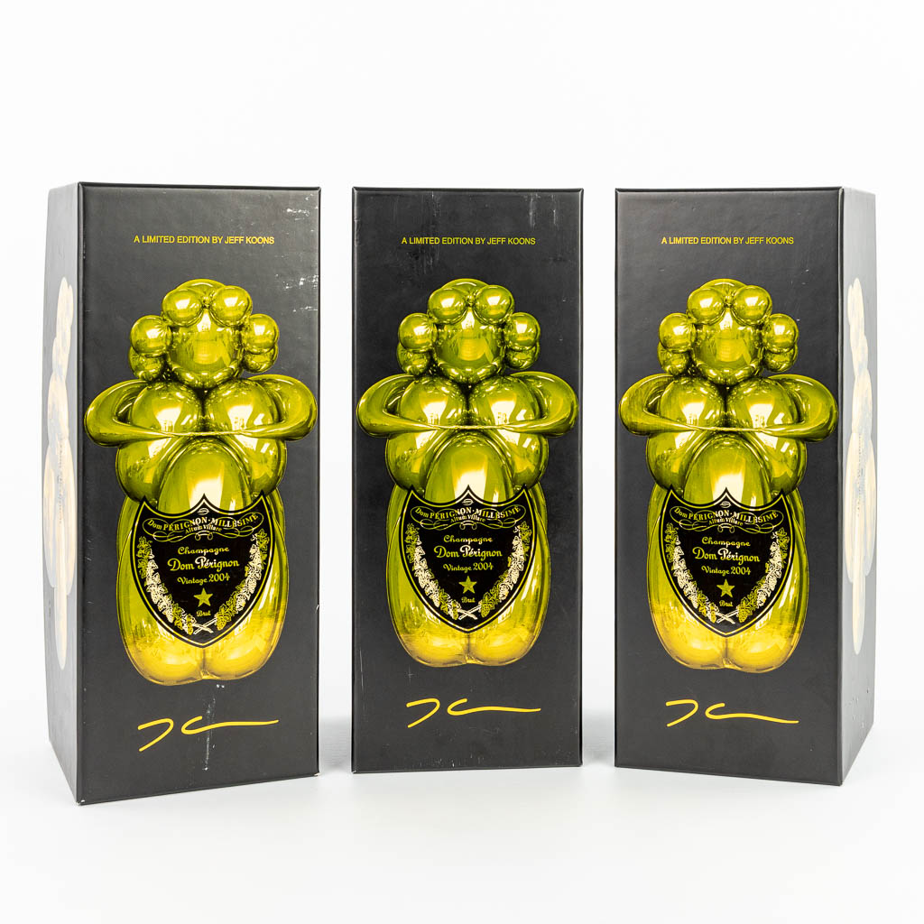 3 x Dom Pérignon Champagne 2004 (Limited Edition by Jeff Koons). 