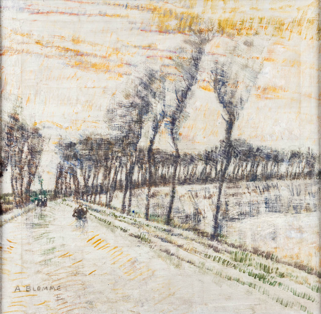 Alfons BLOMME (1889-1979) 'Landschap' olie op doek (W:68 x H:68 cm)