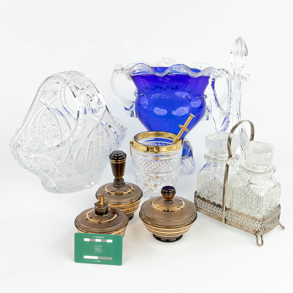 An assembled collection of glass made in Bohemia and Murano. (H:36cm)