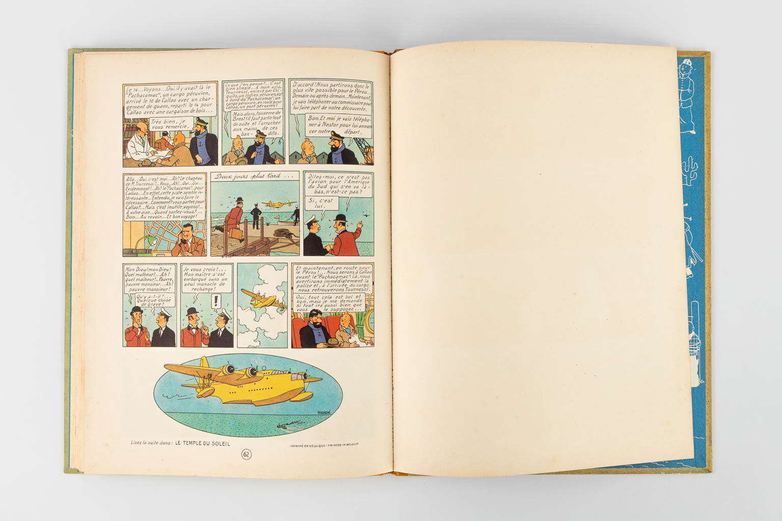 Hergé, Les Avontures De Tintin, Les 7 Boules De Cristal, a comic book. 1948. (W:23,5 x H:30,5 cm)