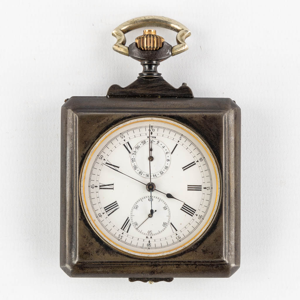 An antique 'Chronograph' pocket watch, first half of the 20th C. (W:6,4 x H:10 cm)