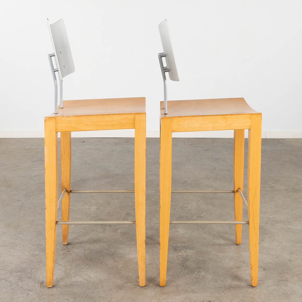 Pel CHALY (XX) for Tonon, two high chairs. (D:40 x W:40 x H:110 cm)