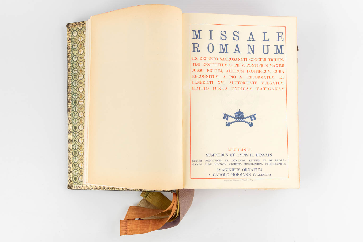 Three Missale Romanum books. 20th C. (D:7 x W:25 x H:32 cm)