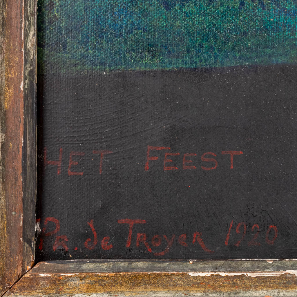 Prosper DE TROYER (1880-1961) 'Het Feest' olie op doek. 1920. (W:71 x H:110 cm)