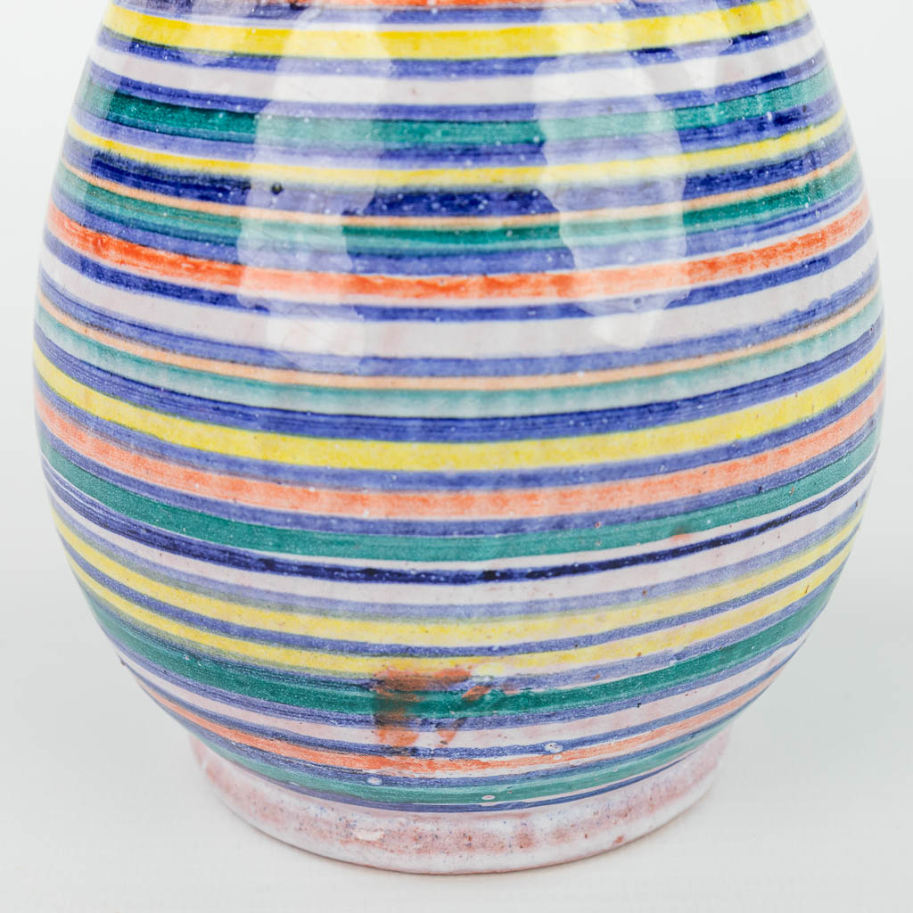 A vase made of glazed ceramics with geometric shapes for Perignem. (H:15,5cm)