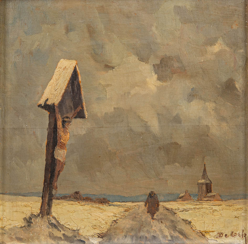 Frans DE COCK (1864-1942) een collectie van 4 kleine schilderijen. Olie op paneel. (24 x 18 cm)