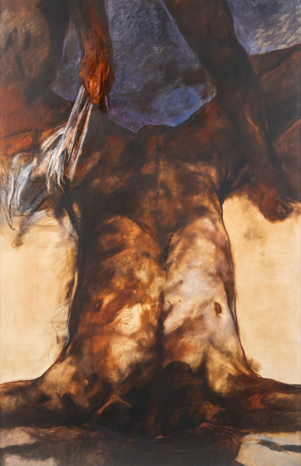 José CABALLERO (1916-1991) 'A Astride Leaning Torso' 1974. (W:126 x H:196 cm)