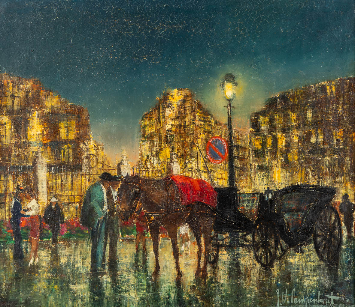 Jan VAN CAMPENHOUT (1907-1972) 'Parijs'. (W:70 x H:60 cm)