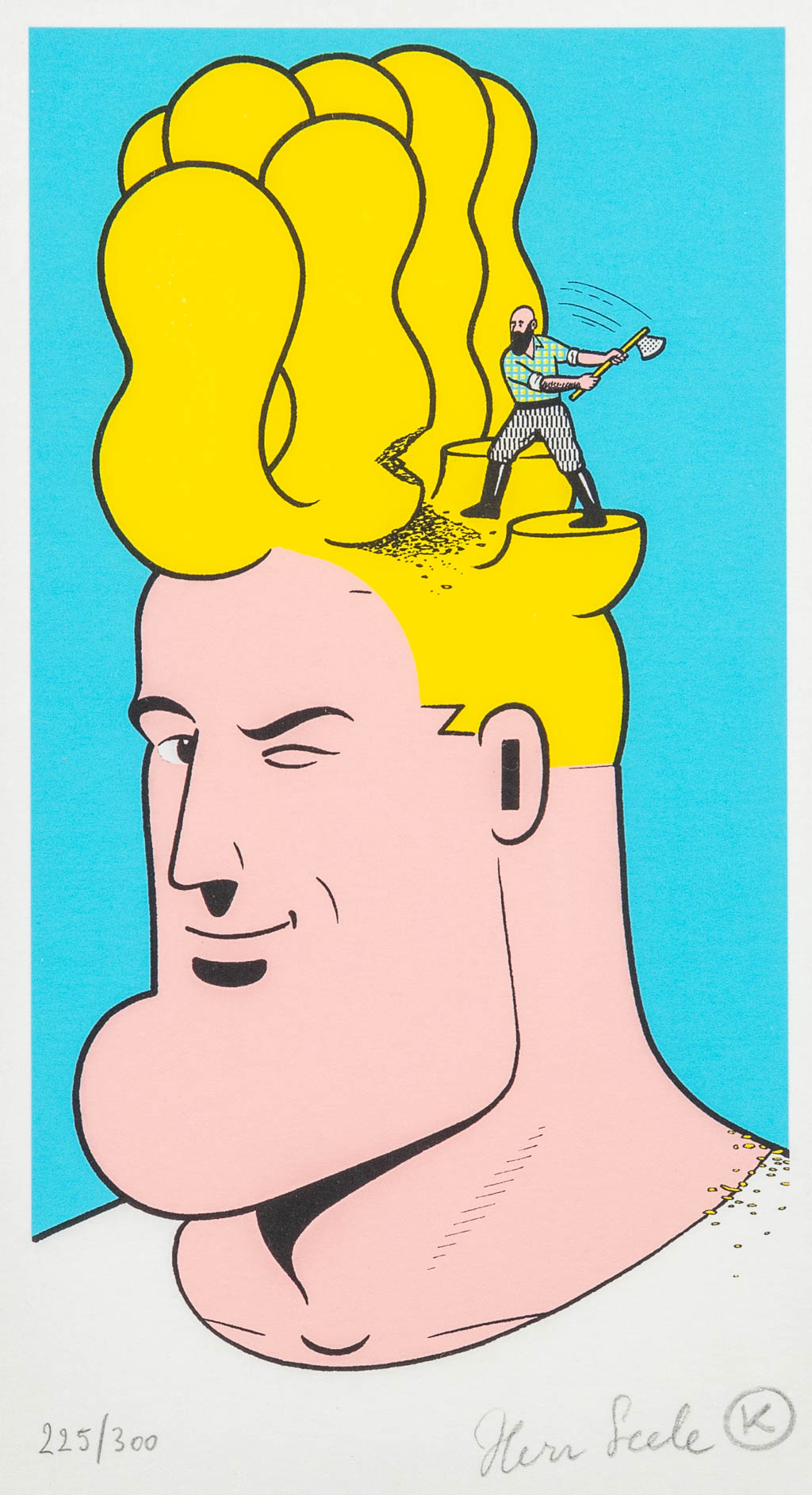  Herr SEELE (1959) 'Cowboy Henk' een lithografie. 