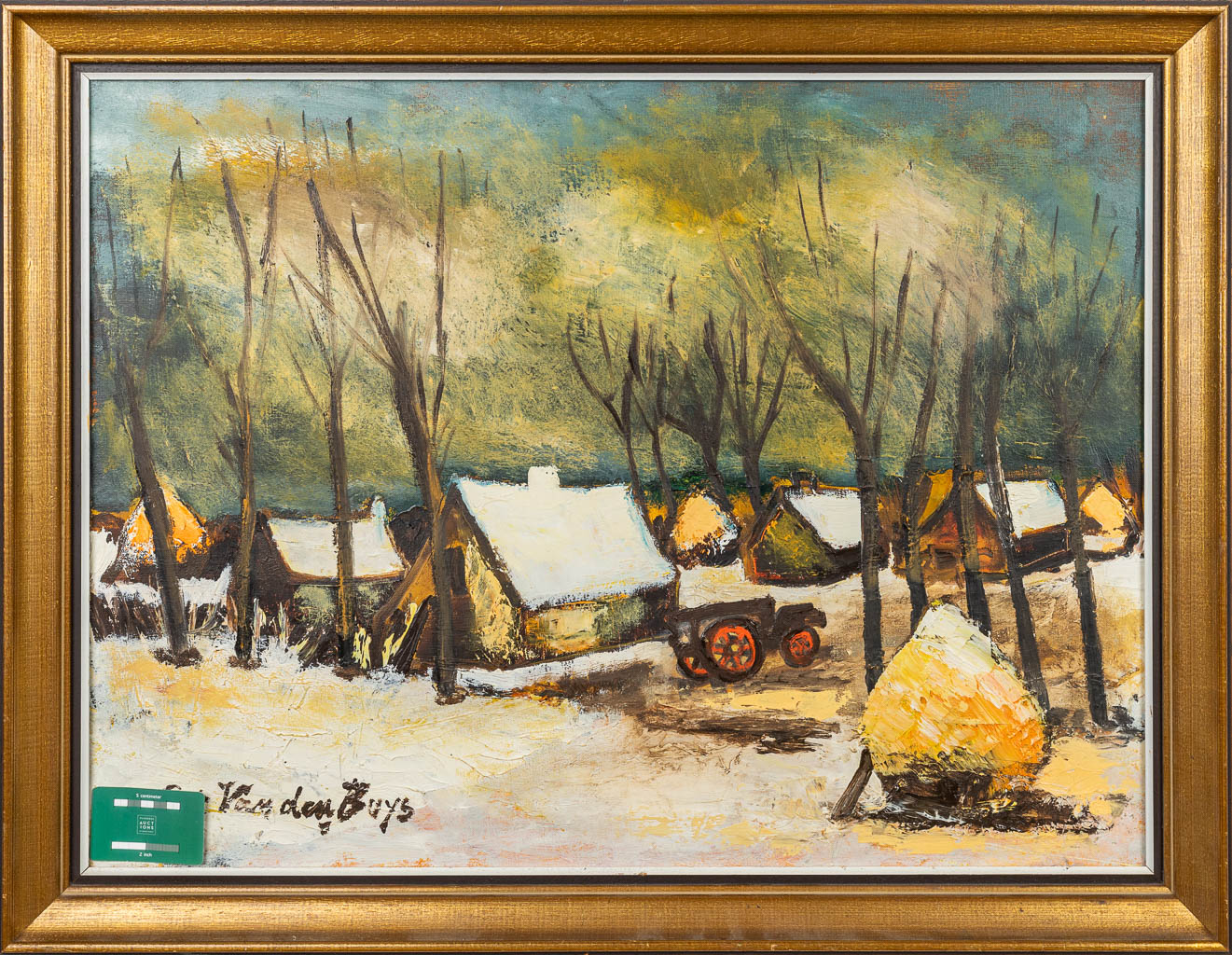 Piet VAN DEN BUYS (1935) 'Winterlandscape' a painting, oil on canvas. (80 x 60 cm)
