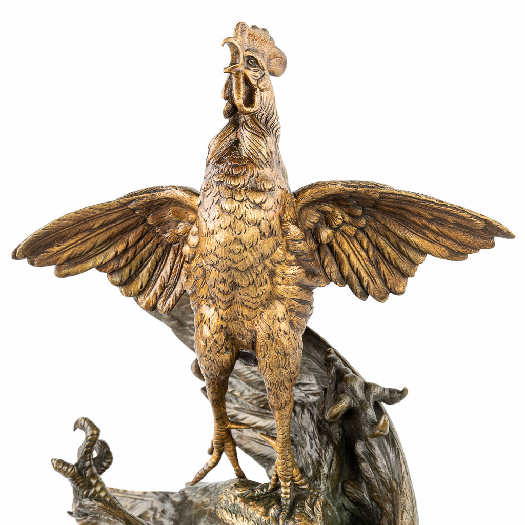 Georges Lucien VACOSSIN (1870-1942) 'Coq Gaulois Triophant' a statue made of bronze, with foundry mark. (H:60cm)