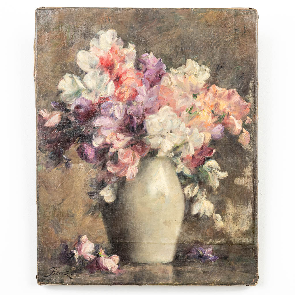 Edgard FIEVEZ (1880-1976) 'Flower Bouquet' a painting, oil on canvas. (32 x 40 cm)