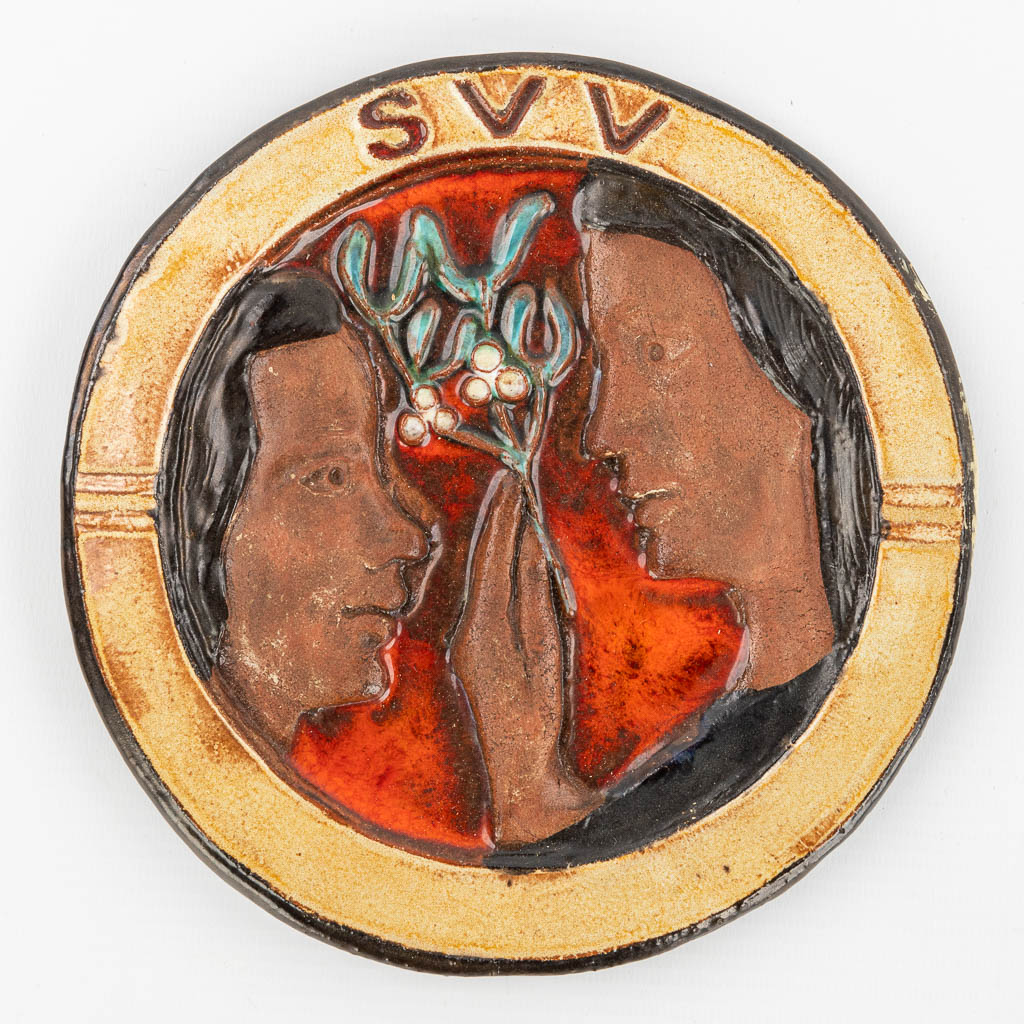 A plaque made of glazed ceramics for the SP, the Belgian Socialist Party. (H:35cm)