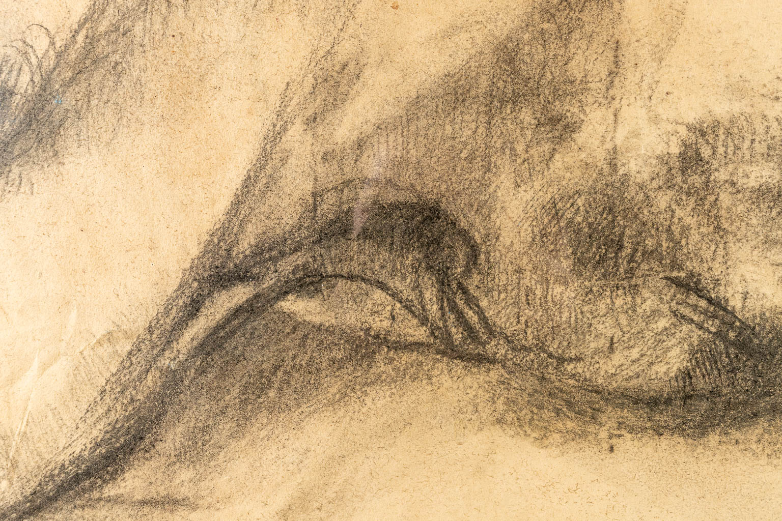 Rik DEVOLDER (XX) 'Naked figurine' a drawing, pencil on paper. (113 x 72 cm)