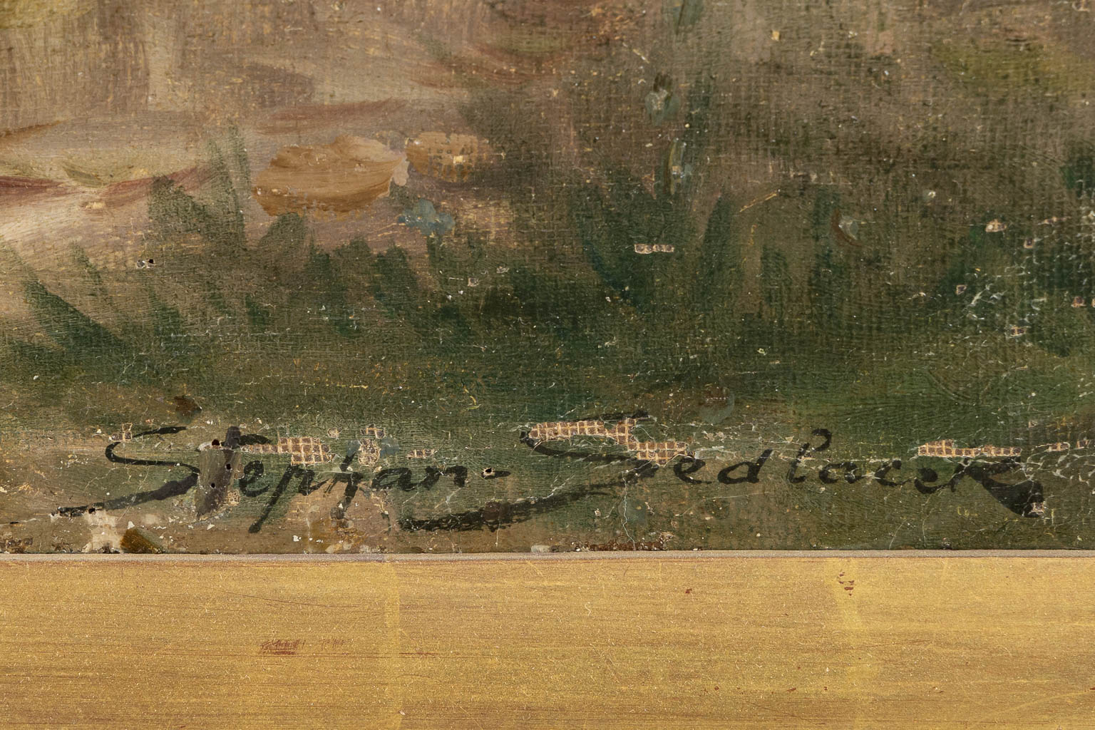 August 'SEDLACEK' STEPHAN (1868-1936) 'Preparing for the hunt'. (W:142 x H:98 cm)