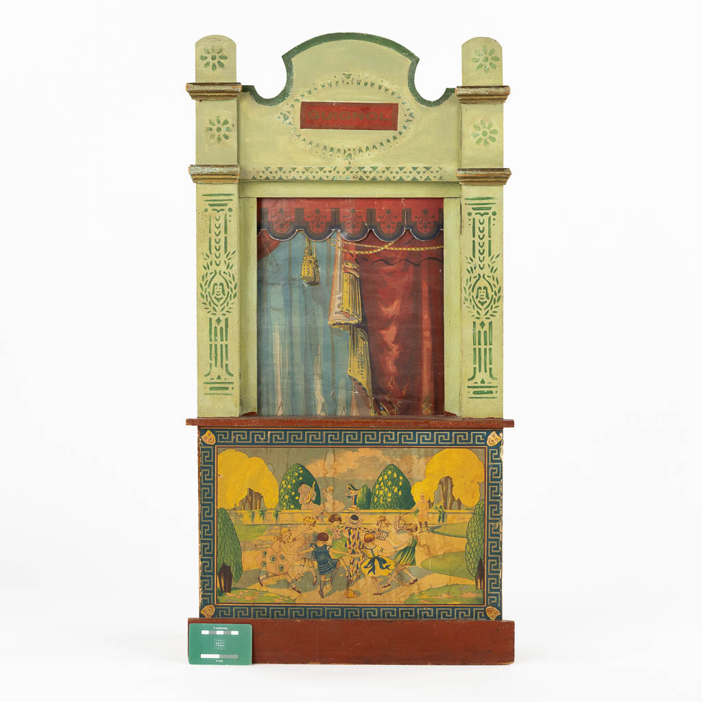 An antique Puppet theatre, Guignol. (W:44 x H:85 cm)