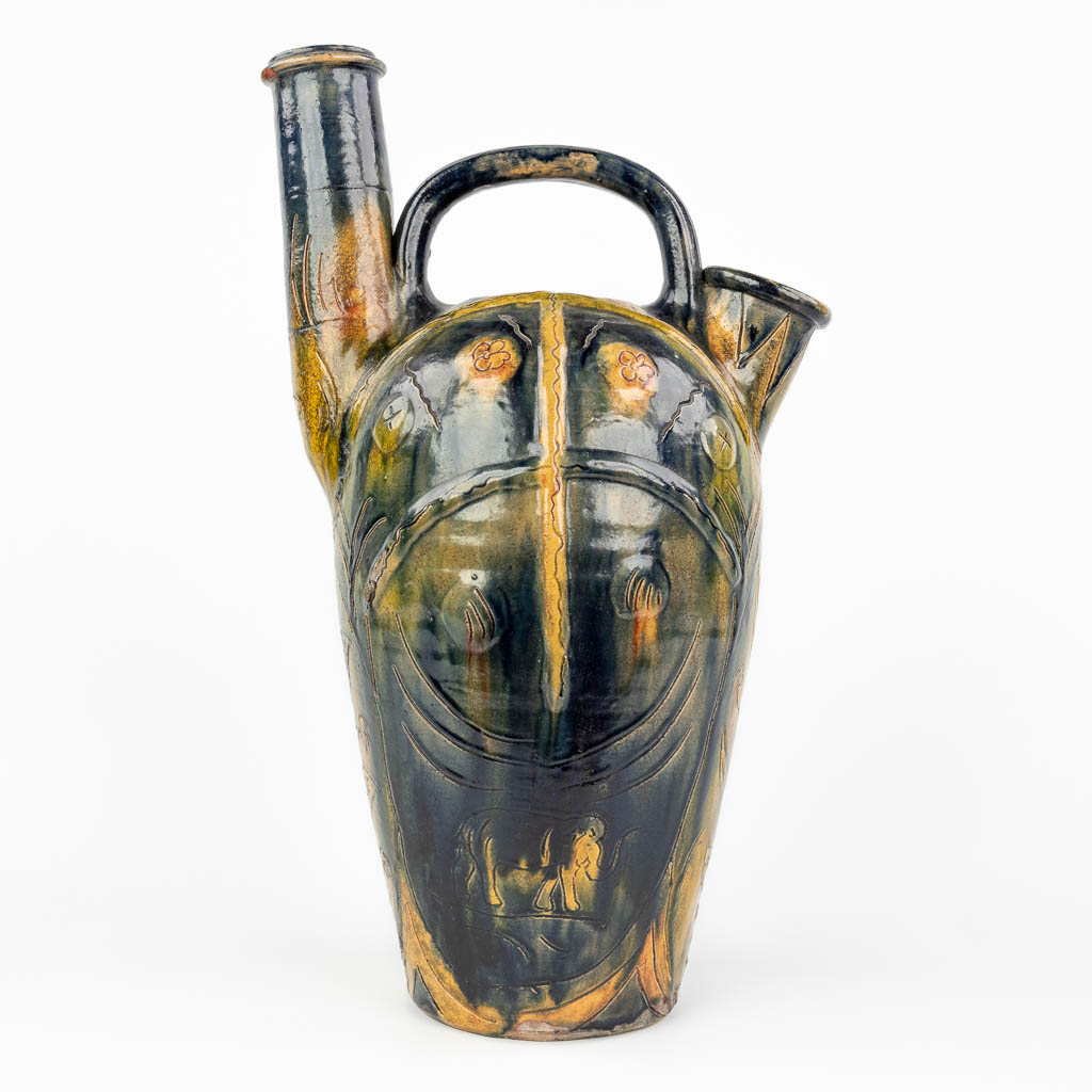 A vase made of Flemish Earthenware in Bredene (H:51 x D:30 cm)