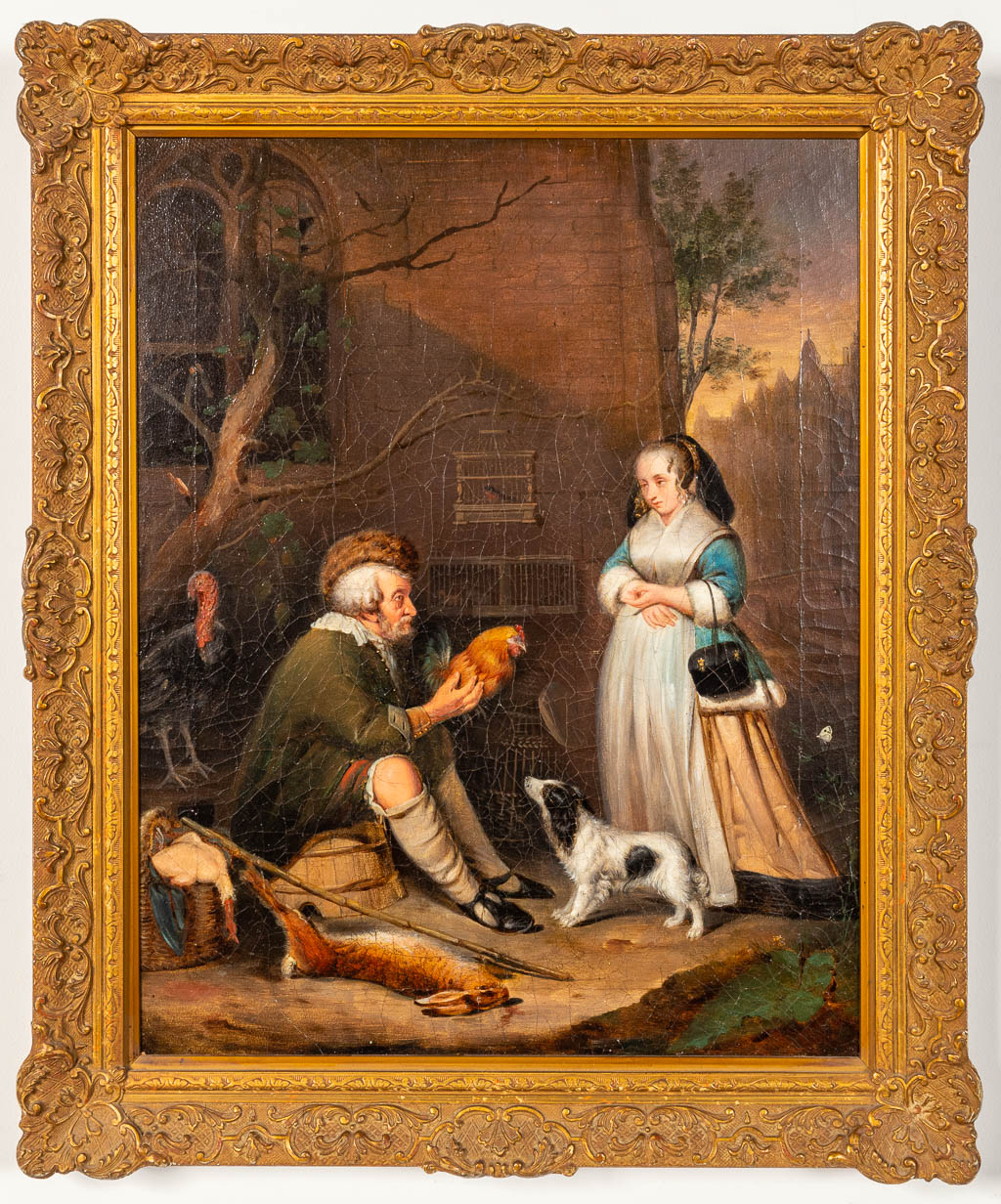 No signature found, a pair of paintings after Gabriel Metsu (XVII), oil on canvas, 19th century. (39 x 49 cm)