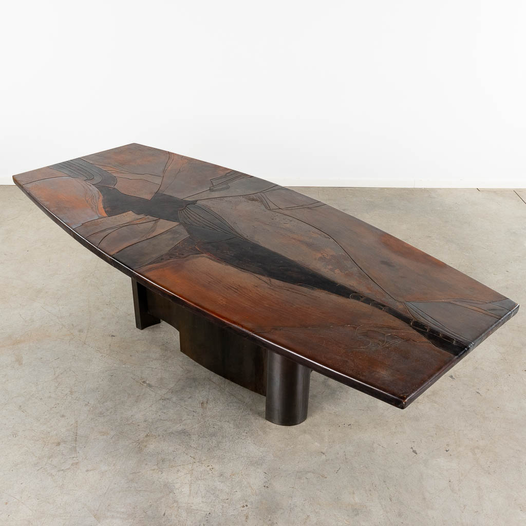 Armand JONCKERS (1939) 'Leather dining room table' 1980 (D:110 x W:250 x H:75 cm)
