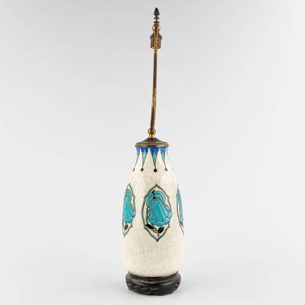 Maurice DUFRENE (1876-1955) 'Table lamp' for Boch keramis. (H:64 x D:14 cm)