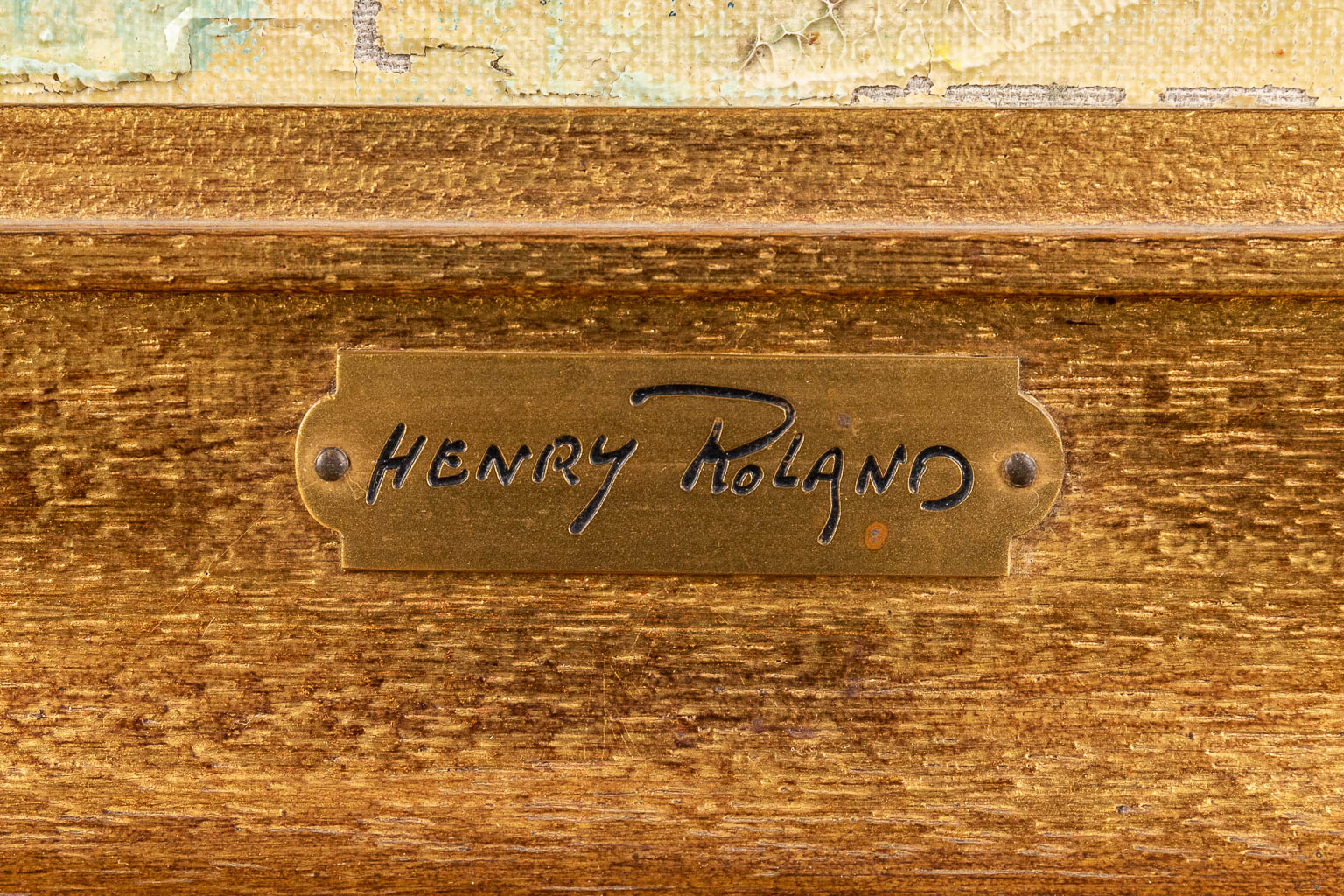 Henry ROLAND (1919-2000) 'Bloemenvaas' olie op doek. 